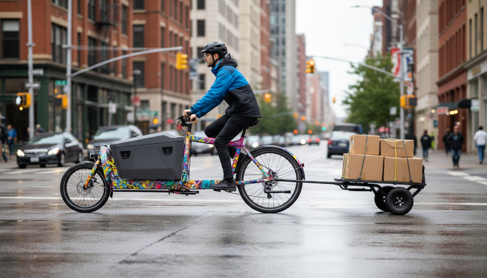 Remorque cargo de livraison pour vélo